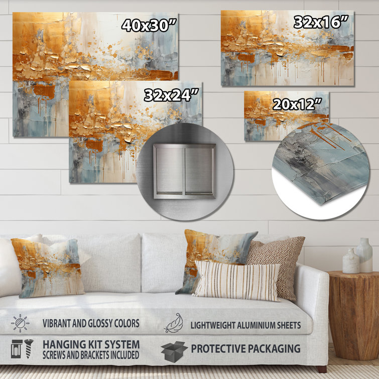 Mercer41 Golden Gleam I Abstract Collages Metal Wall Decor Wayfair Canada